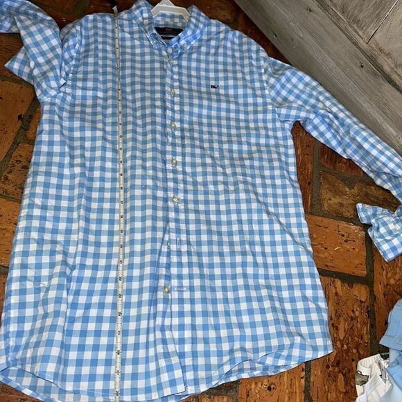 Vineyard Vines Blue White Check Button Down - Picture 4 of 6